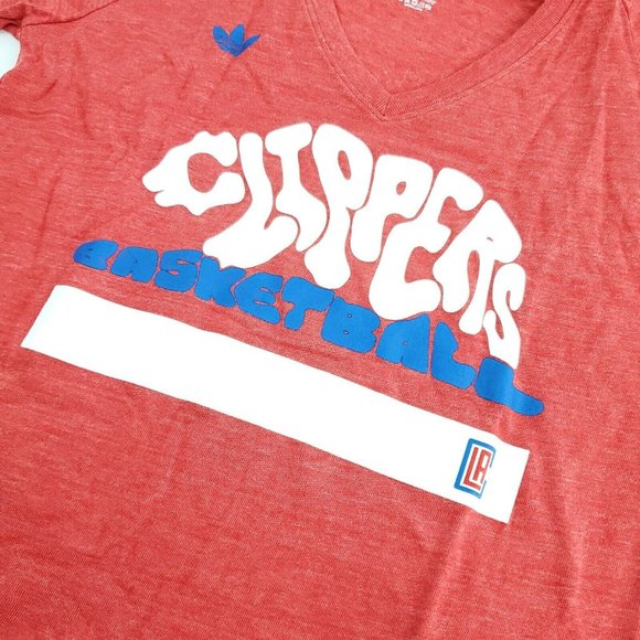 Adidas Womens Red Short Sleeve V Neck Clipper Basketball Pullover T Shirt Size M - Picture 6 of 13